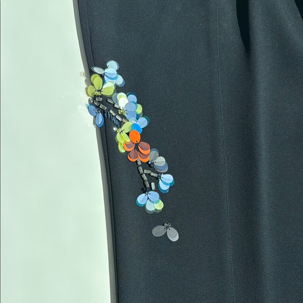 Black Pants with Colorful Sequin Detail